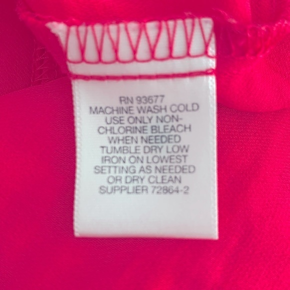 Liz Claiborne PINK Collared Button Sleeveless High/Low Top. Size Medium. - Picture 6 of 8
